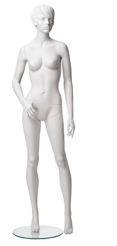 Dámská figurína Adela bílá, postoj 5, prolisované vlasy