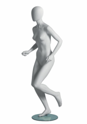 Metro Female Runner sportovní figurína, abstraktní hlava, bílá