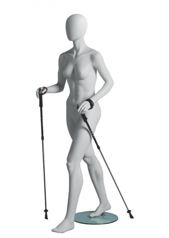 Metro Female Walker sportovní figurína, abstraktní hlava, bílá