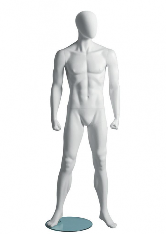 Metro Male Fitness A sportovní figurína, abstraktní hlava, bílá