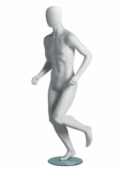 Metro Male Runner sportovní figurína, abstraktní hlava, bílá