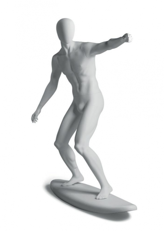 Metro Male Surfer sportovní figurína, abstraktní hlava, bílá