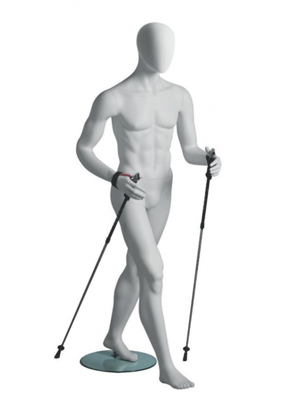 Metro Male Walker sportovní figurína, abstraktní hlava, bílá
