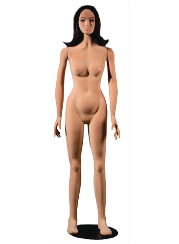 Poly Star Lady, pohybovatelná dámská figurína, provedení flock, tělová s make-up, bez paruky