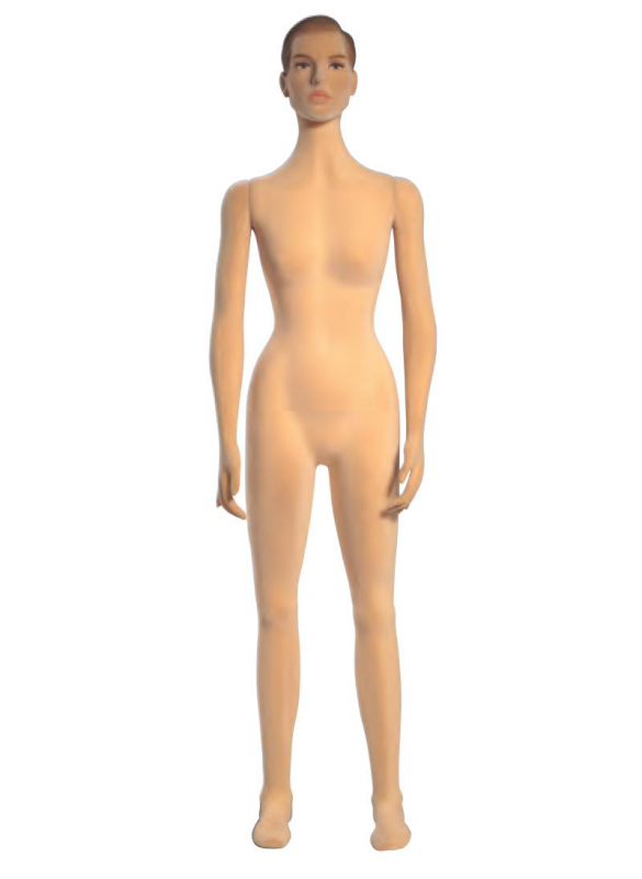 Poly Star Lady, pohybovatelná dámská figurína, tělová s vlasy, provedení flock, s make-up