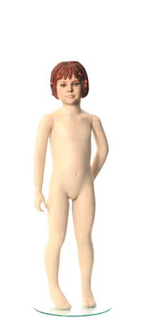 Q-Kids dětská figurína Cara 4 roky, postoj 3, prolisované vlasy, tělová