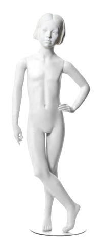 Q-Kids dětská figurína Dawn 8 roků, postoj 2, prolisované vlasy, bílá