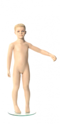 Q-Kids dětská figurína Mason 4 roky, postoj 2, prolisované vlasy, tělová