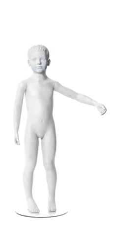 Q-Kids dětská figurína Mason 4 roky, postoj 2, prolisované vlasy, bílá