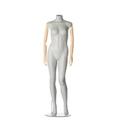 Dámská figurína s pohybovatelnýma rukama, bez hlavy, šedá, pozice 791