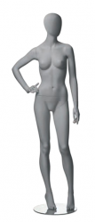 Metro Female, postoj 3, dámská figurína, abstraktní hlava, šedá, nano – povrchová úprava