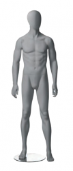 Metro Male, postoj 1, pánská figurína, abstraktní hlava, šedá, nano – povrchová úprava
