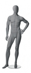 Metro Male, postoj 5, pánská figurína, abstraktní hlava, šedá, nano – povrchová úprava