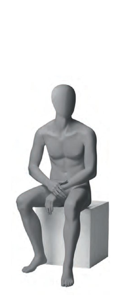 Metro Male, postoj 6, pánská figurína, abstraktní hlava, šedá, nano – povrchová úprava