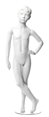 Q-Kids dětská figurína Albert 8 roků, postoj 2, prolisované vlasy, bílá