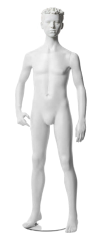 Q-Kids dětská figurína Gilbert 12 roků, postoj 1, prolisované vlasy, bílá