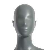 Semira, torso dámské - dlouhé, abstraktní hlava, šedá, nano – povrchová úprava