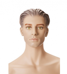 Pánská figurína Nik tělová, postoj 4, hlava s prolisovanými vlasy, make-up