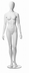 Metro Female, postoj 1, dámská figurína, abstraktní hlava, bílá matná
