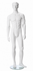 Pánská figurína Nik bílá, postoj 1, prolisované vlasy