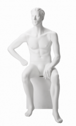 Pánská figurína Nik bílá, postoj 5, prolisované vlasy