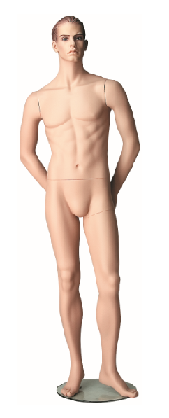 Pánská figurína Patrick tělová, postoj 3, prolisované vlasy, make-up