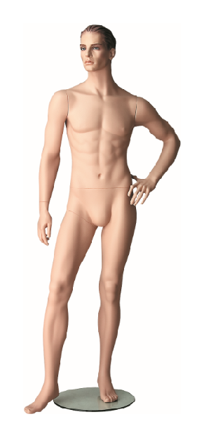 Pánská figurína Patrick tělová, postoj 4, prolisované vlasy, make-up