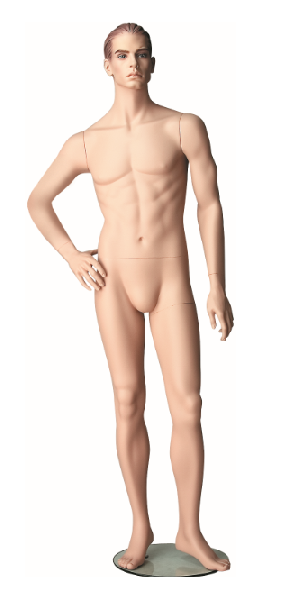 Pánská figurína Patrick tělová, postoj 5, prolisované vlasy, make-up