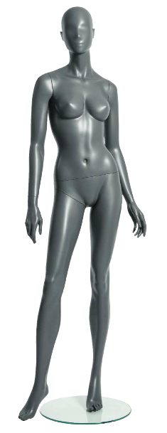 Semira, postoj 2, dámská figurína, abstraktní hlava, šedá, nano – povrchová úprava