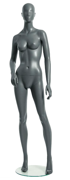 Semira, postoj 3, dámská figurína, abstraktní hlava, šedá, nano – povrchová úprava