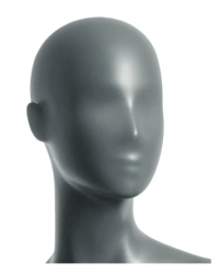 Semira, torso dámské - dlouhé, abstraktní hlava, šedá, nano – povrchová úprava
