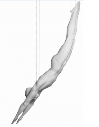 Kevin Diver sportovní figurína, prolisované vlasy, bílá