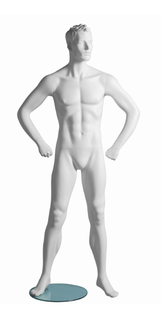 Kevin Fitness B sportovní figurína, prolisované vlasy, bílá