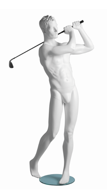 Kevin Golf sportovní figurína, prolisované vlasy, bílá