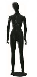 Poly Star Lady, pohybovatelná dámská figurína, provedení flock, černá s abstraktní hlavou