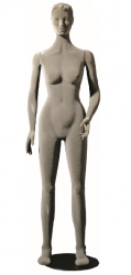 Poly Star Lady, pohybovatelná dámská figurína, šedá s vlasy, provedení flock
