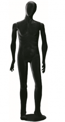 Poly Star Man, pohybovatelná pánská figurína, provedení flock, černá s abstraktní hlavou
