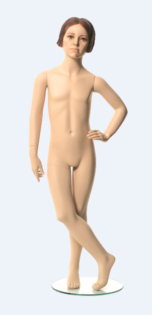 Q-Kids dětská figurína Dawn 8 roků, postoj 2, prolisované vlasy, tělová