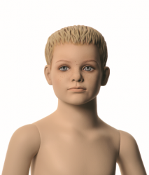 Q-Kids dětská figurína Mason 4 roky, postoj 2, prolisované vlasy, tělová