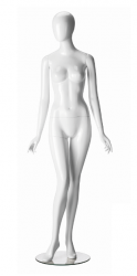 Ringo Female, postoj 5, dámská figurína, abstraktní hlava, bílá lesklá