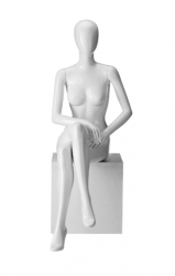 Ringo Female, postoj 6, dámská figurína, abstraktní hlava, bílá lesklá