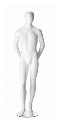 Ringo Male, postoj 5, pánská figurína, abstraktní hlava, bílá lesklá